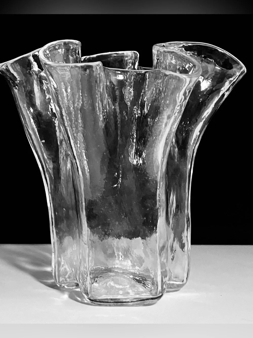 1970’s MUURLA HANDKERCHIEF Glass Vase / 6 INCHES TALL / Scandinavian Art Glass